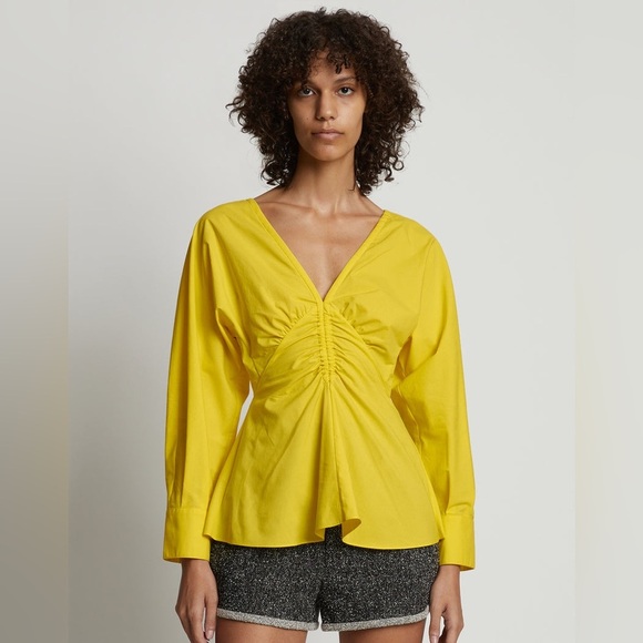 Proenza Schouler White Label Poplin V-Neck Top‎ - Picture 1 of 11